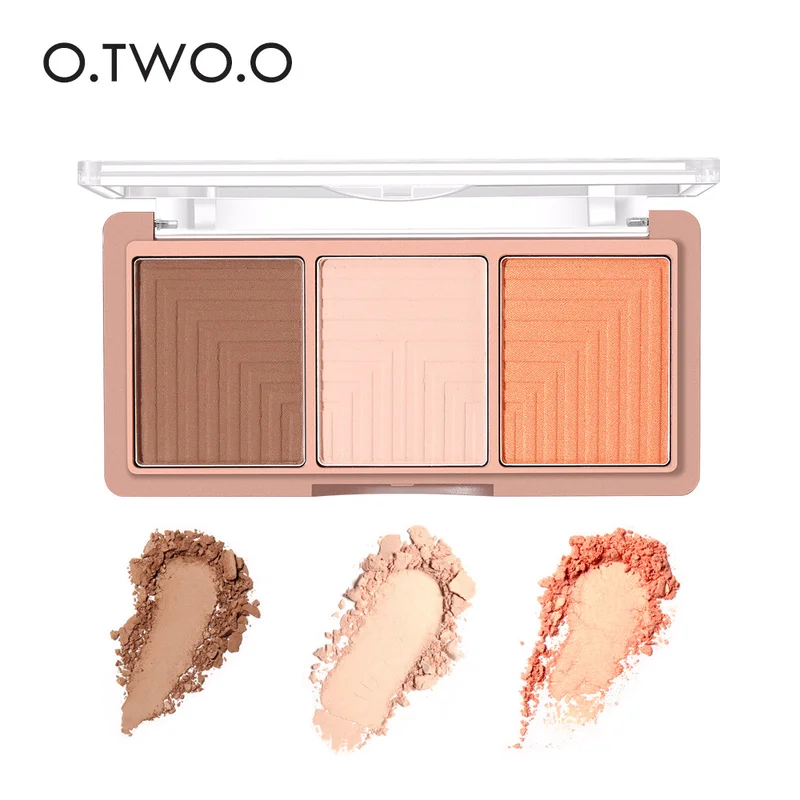 O.TWO.O 3 Color/set Makeup Highlighter iluminador Bronzer Face Contour Pressed Powder Cosmetic Brighten Concealer Face Highlight