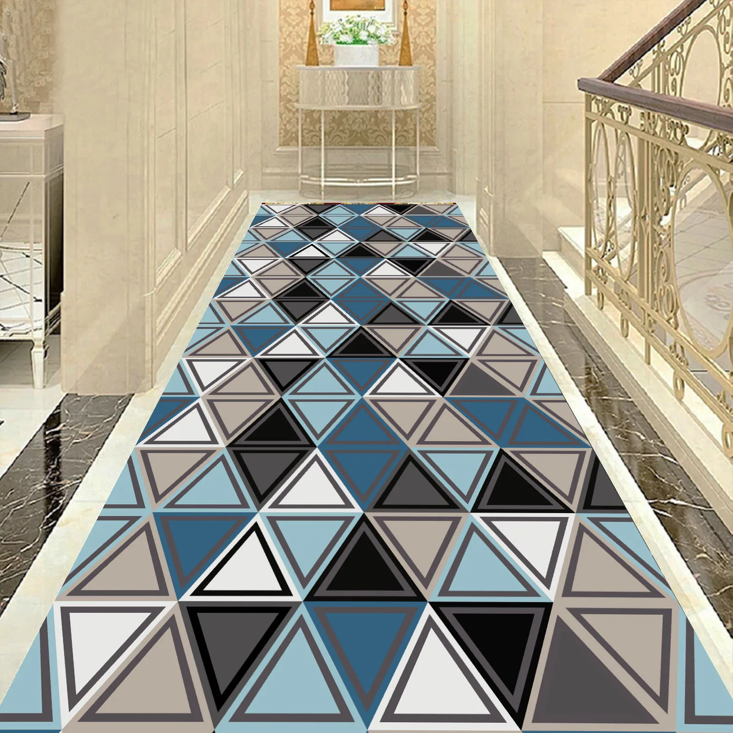 

Nordic Geometric Runners Hallway Carpet 3D Wedding Party Decor Hotel Long Aisle Rug Corridor/Stair Carpet Home Entrance Mat