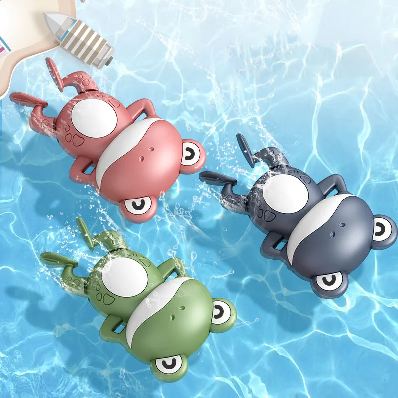 Baby Bath Clockwork Toys Summer Swimming Children Pool Water Game Frog Wind-up Play Water Baby Bathing Cute Bathtub Gifts Kids