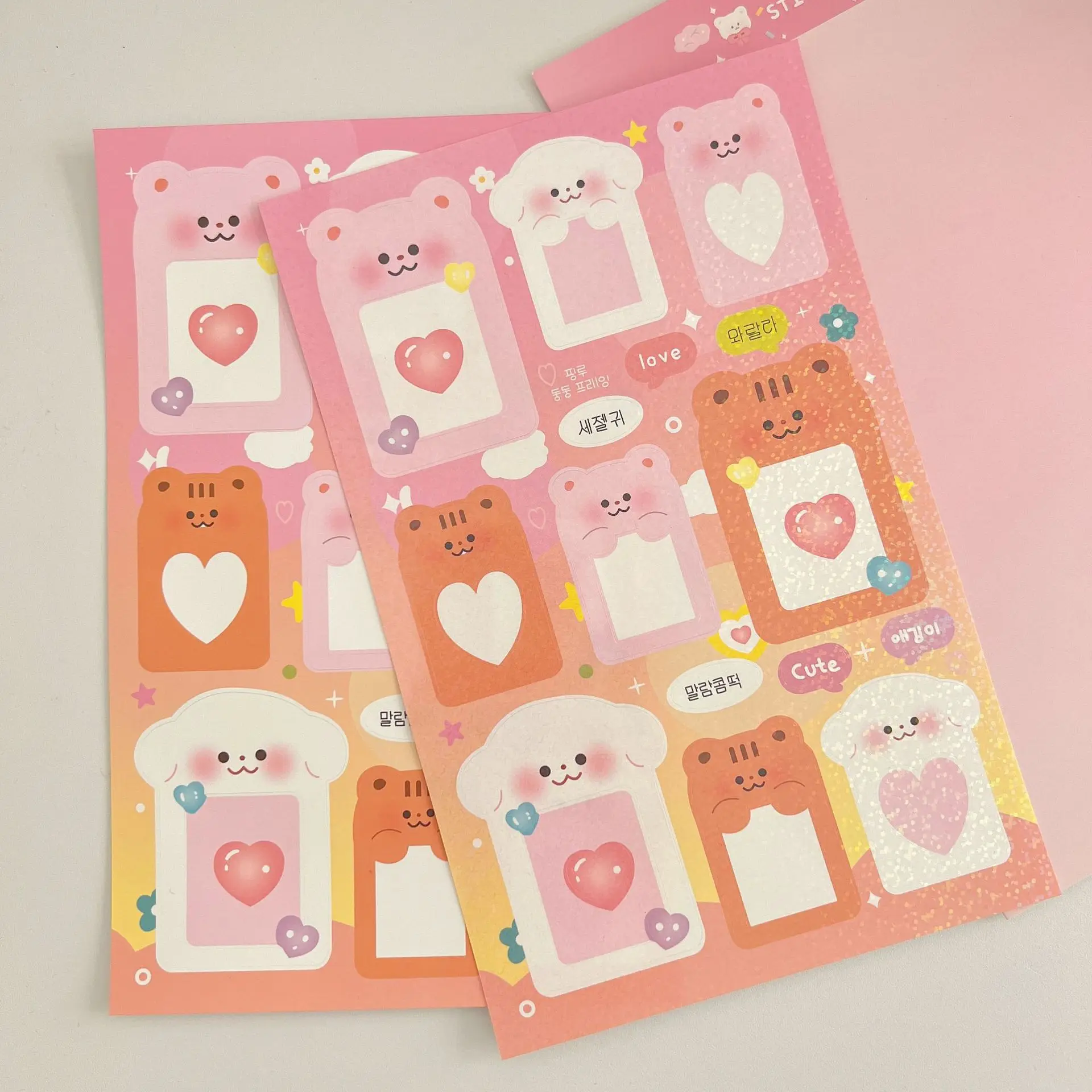 Korean Ins Kawaii Love Photo Album Frame Tags Sticker Polaroid  Idol Card Scrapbook Cute Stationery Decorative Sticker Aesthetic