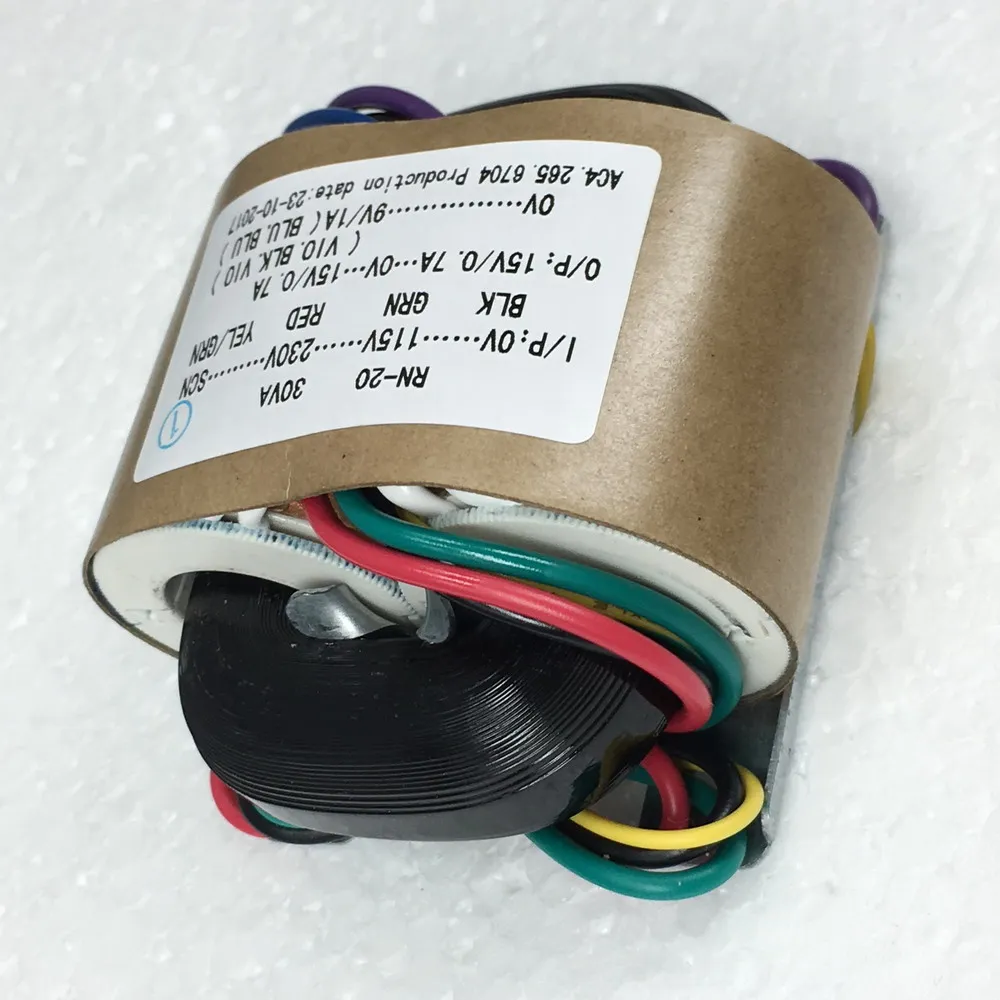 transformador de corrente R type power transformer 30W dual 15V + single 9V R cattle audio transformer copper wire 115V-230V