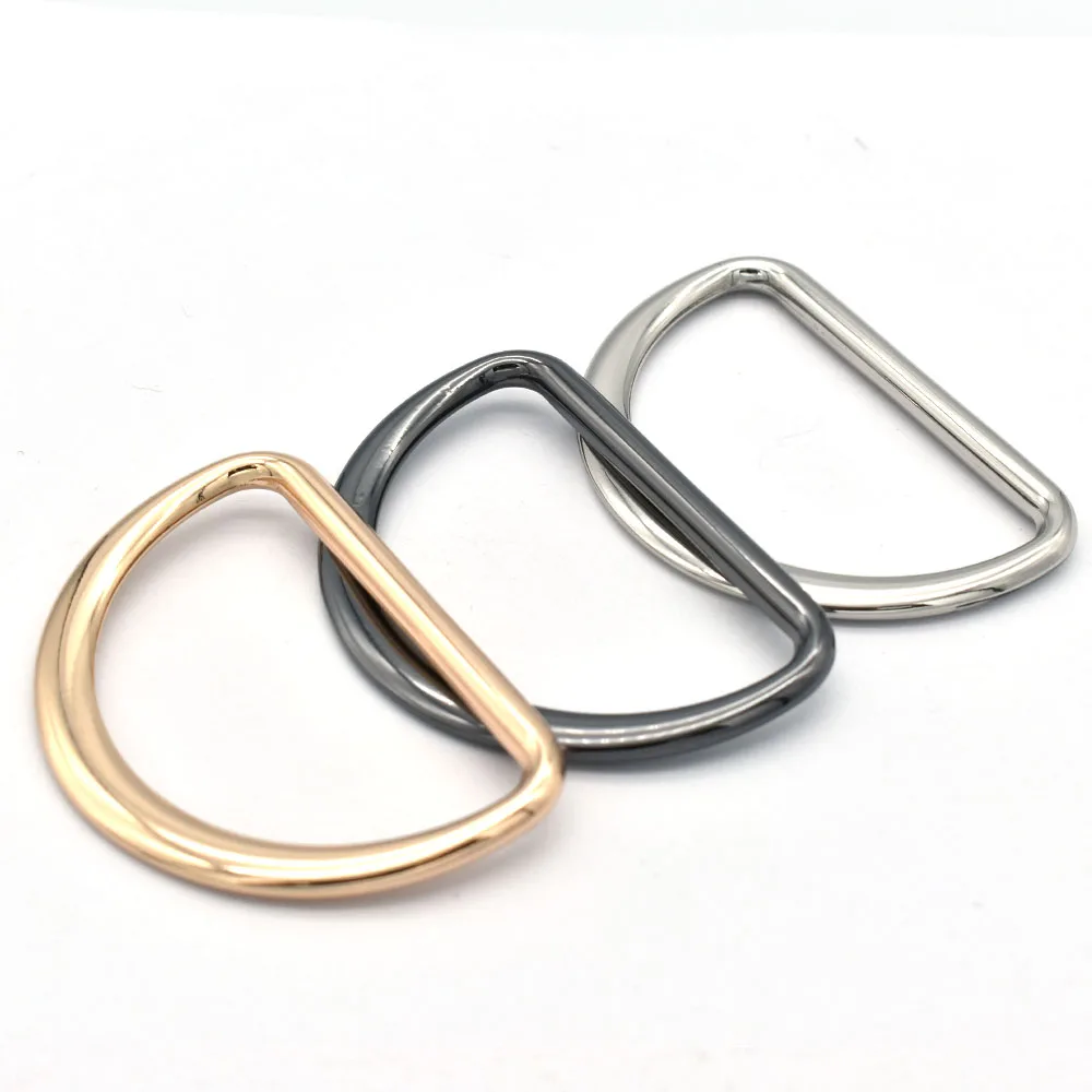 

50mm Silver metal D ring D Loop connector buckle D circles Belt strap Buckles D bag clasp for Handbag Purse hardware 6pcs