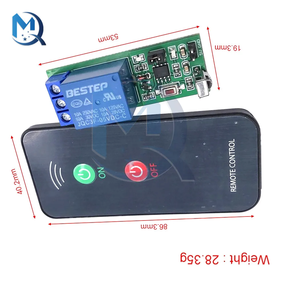 1 Channel Infrared Remote Control Rlay Module 5V Learning Infrared Remote Control Switch 8-12 m Microcomputer Relay Board