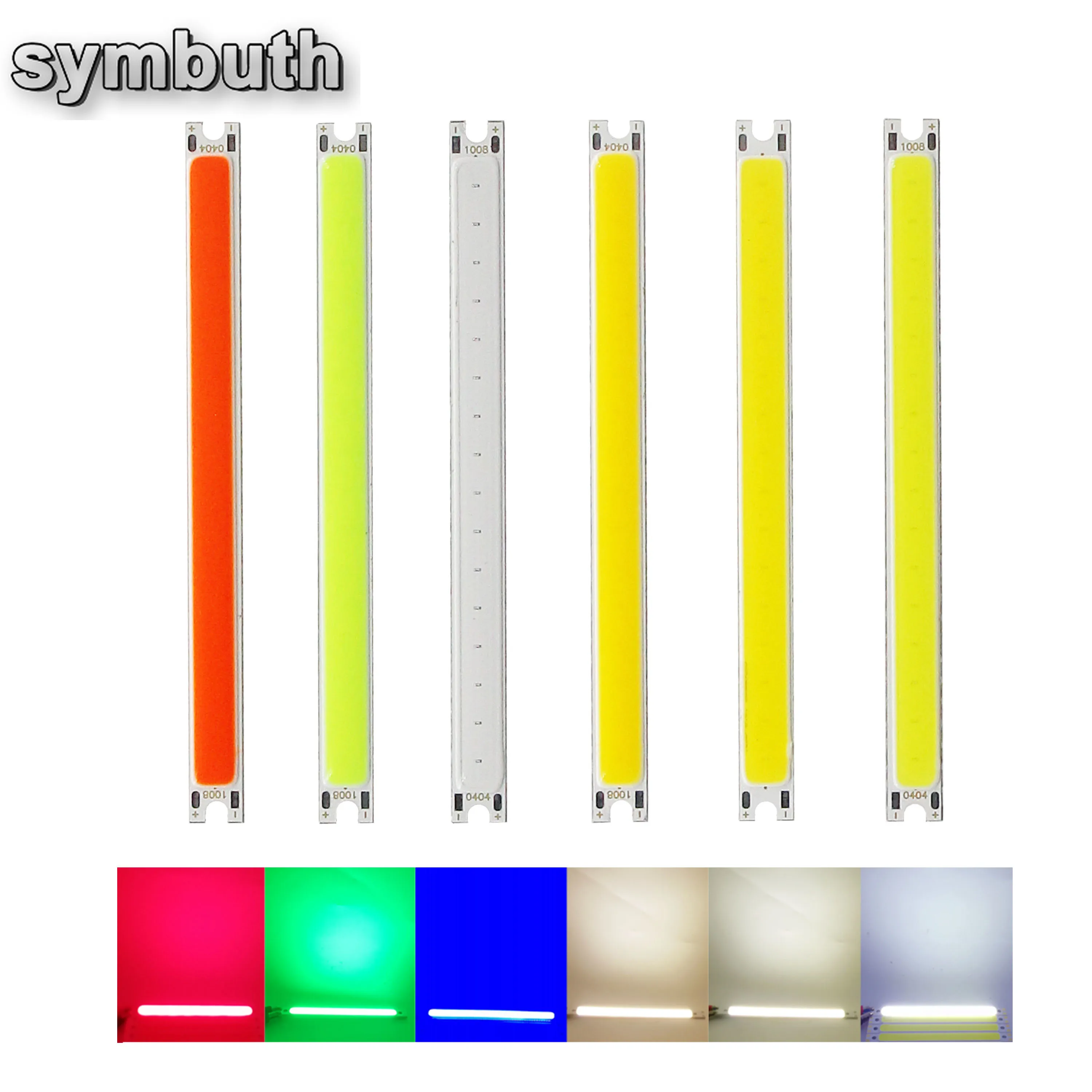 12V DC LED COB Bulb Strip Light Source 5W Red Green Blue Warm Natural Cold DIY 10CM Lamp 500LM 100x8MM Led