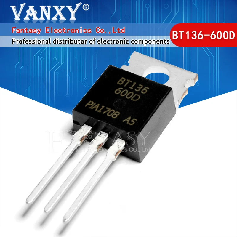 Piezas de 10 BT136-600D a 220, BT136, 600D a-220, TRIAC, BT136-600, BT137-600D, BT138-600D