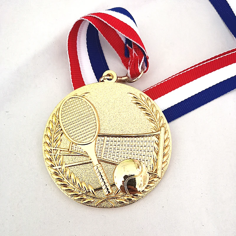 4 Color Tennis Match Medals Souvenir Fans Zinc Alloy Official Sport Match Adward The School Sports Meeting Medal Award  6.8CM