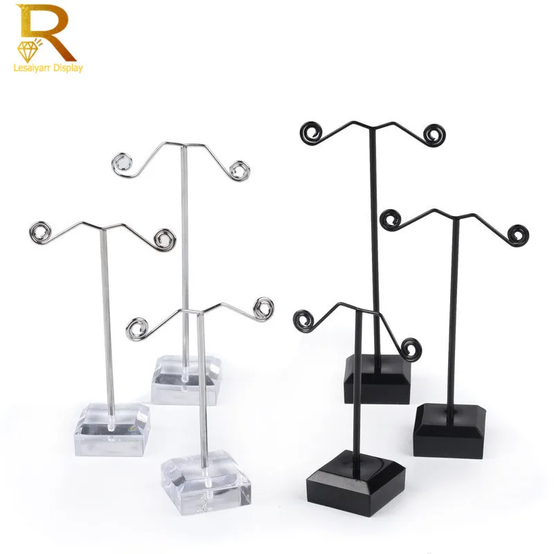 

Оптовая продажа, черный прозрачный акриловый держатель для сережек-гвоздиков, стойка для ювелирных украшений, органайзер, вешалка для крючка