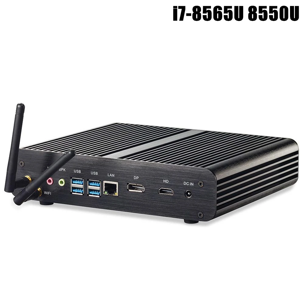 Imagem -06 - Fanless Mini Computador Windows 10 Pro Micro Computador Ddr4 M.2 Nvme Ssd Caixa de tv k hd Htpc 300 m Wifi i7 8565u i5 8265u i3 8145u