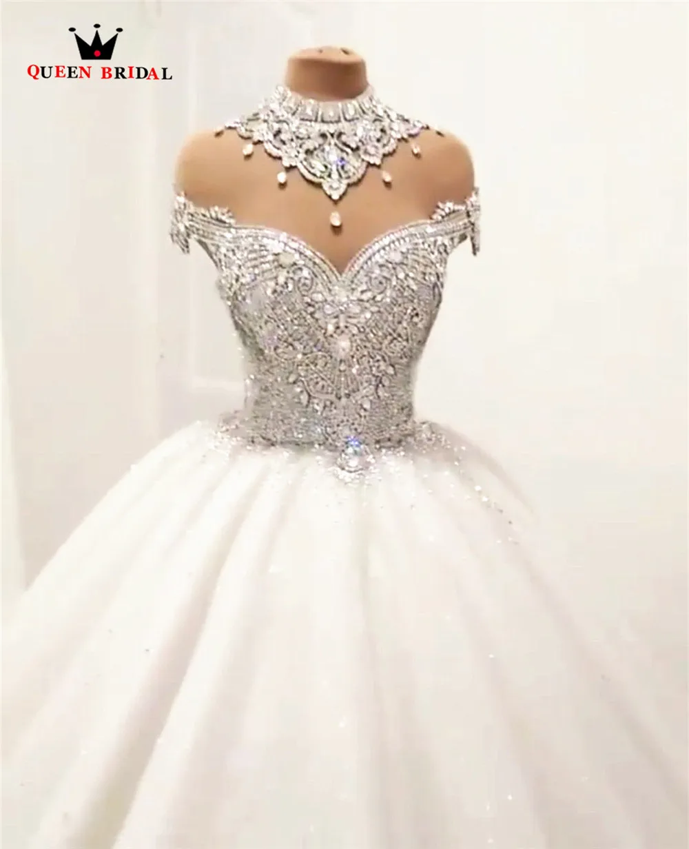 Princess Fluffy Luxury Wedding Dress 2023 Wedding Gowns for Bride Plus Size Tulle Diamond Crystal Beaded Custom Made XJ06S