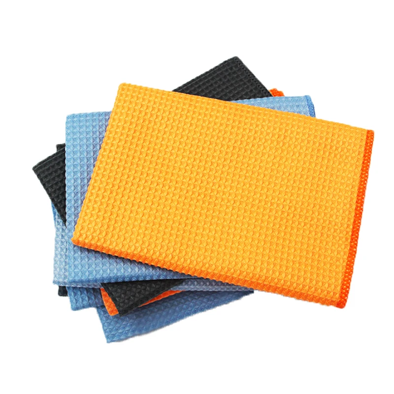 Microfiber Towel Cleaning Cloth Honeycomb Pineapple Grid Towels Waffle Car Wash Absorbent Rag Fast Drying Household Scouring Pad