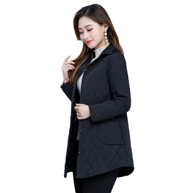 thin quilted jacket autumn winter Warm Long-sleeved Jacket Parkas new middle age women cotton-padded tops mother Cotton coat