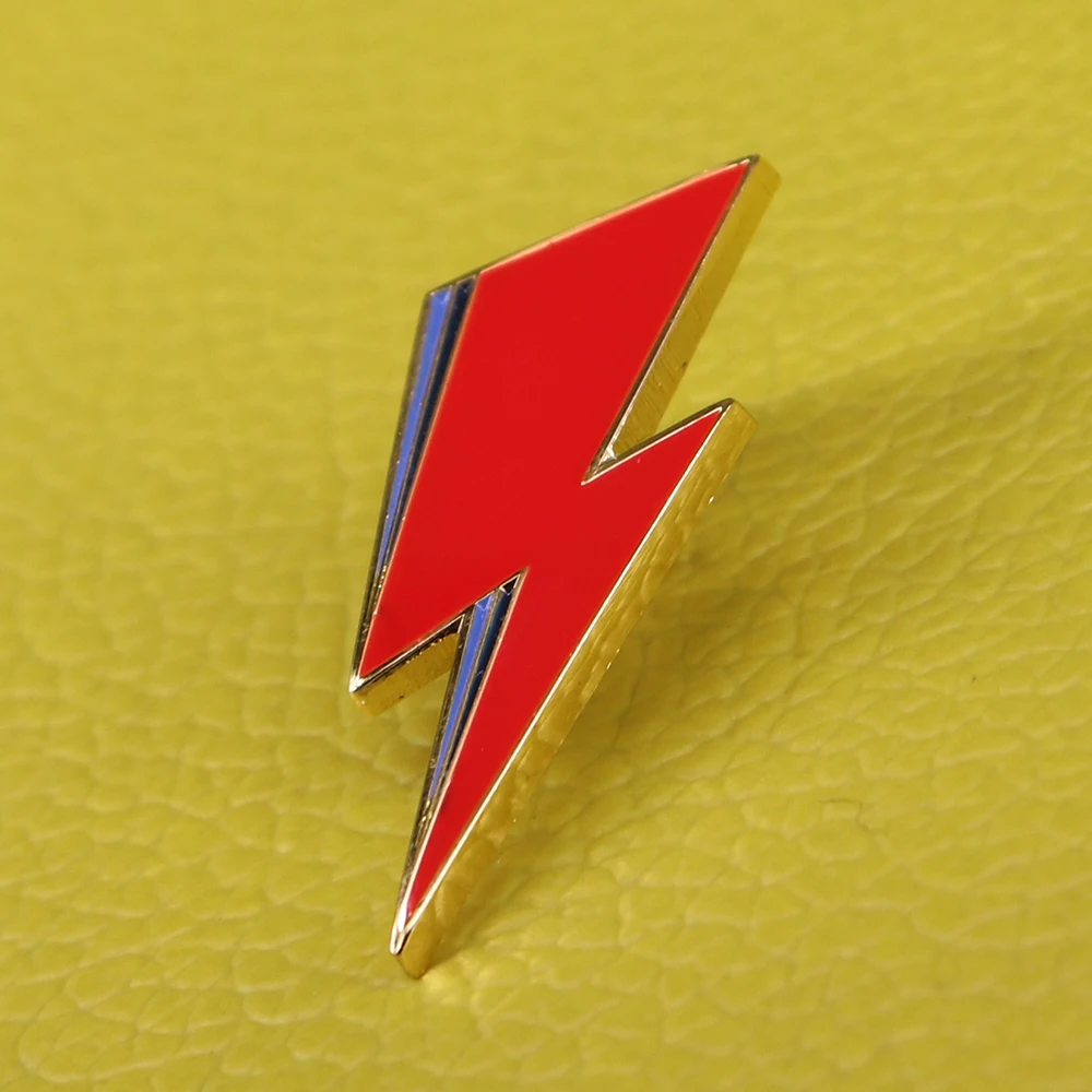 

Lightning bolt enamel pin art jewelry music gift metal badge tie pins