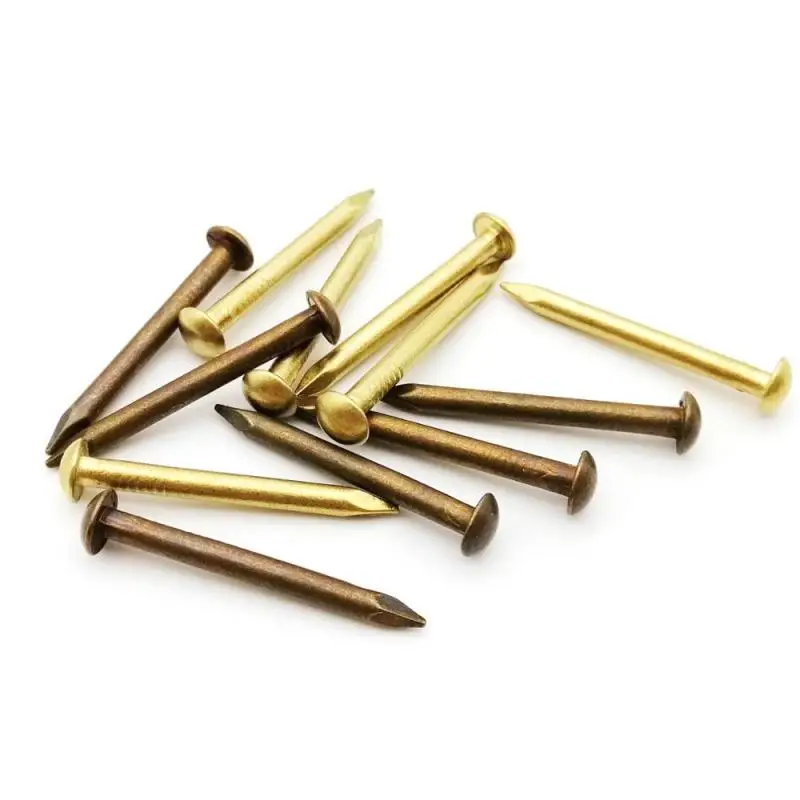 25-100pcs of Brass Diameter 1.2mm 1.5mm 2mm 3mm Iron Small Mini Round Head Nail Nails, Suitable for Jewelry Boxes, Hinges