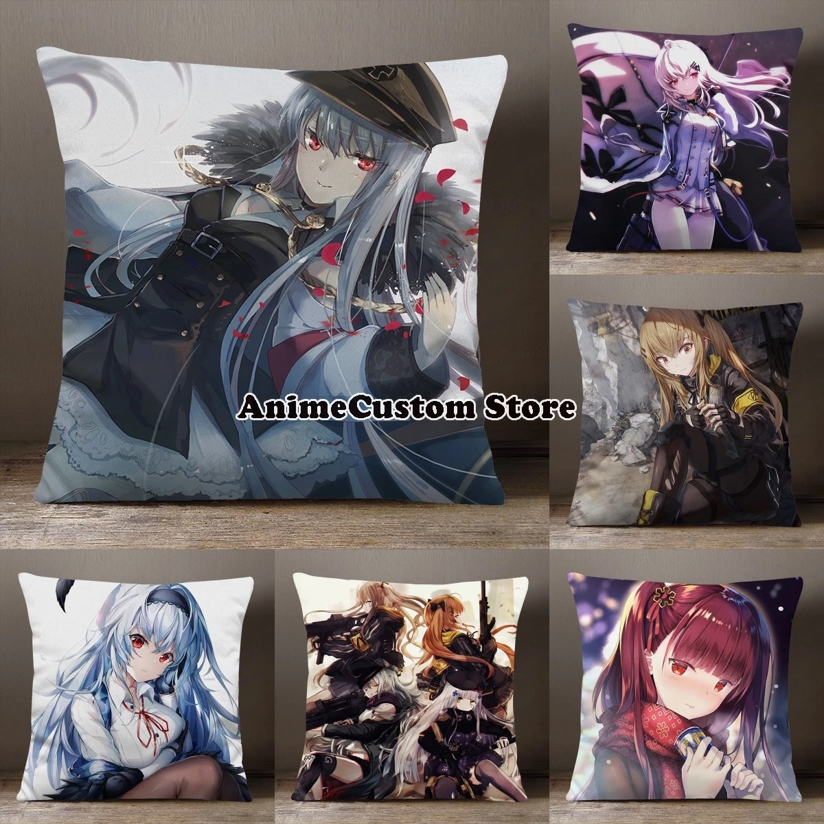 Game Girls Frontline HK416 Springfield M1903 UMP45 Cartoon Square Throw Pillow Siesta Dakimakura Dakimakura Back Cushion Gifts