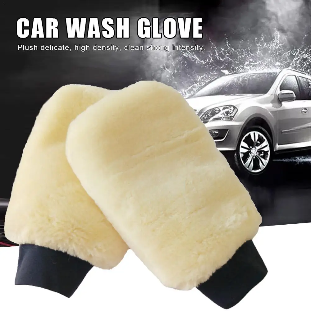 Car Washing Gloves Cleaning Brush Microfiber Plush Auto Brush Cleaner Waxed Gloves Car Detailing Soft Double-faced Wash Mitten