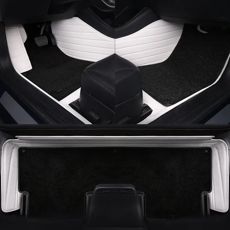 Tesla Model 3 Custom Fit Car Accessories Floor Mat Interior ECO Material For Tesla Model Y Double Layers High Quality Leather