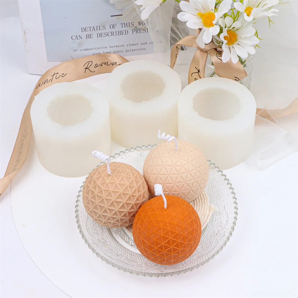 High Quality Diamond Sphere Candle Mold Silicone Mesh Ball Plaster Mould DIY Globe Resin Tools Art Decoration