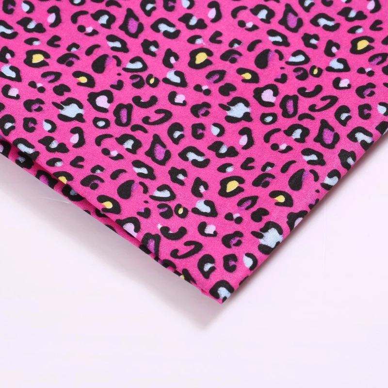 Leopard Printed Fabric 50cmx140cm 100% Polyester DIY Sewing Fabric for Clothes Textiles Handmade Decoration