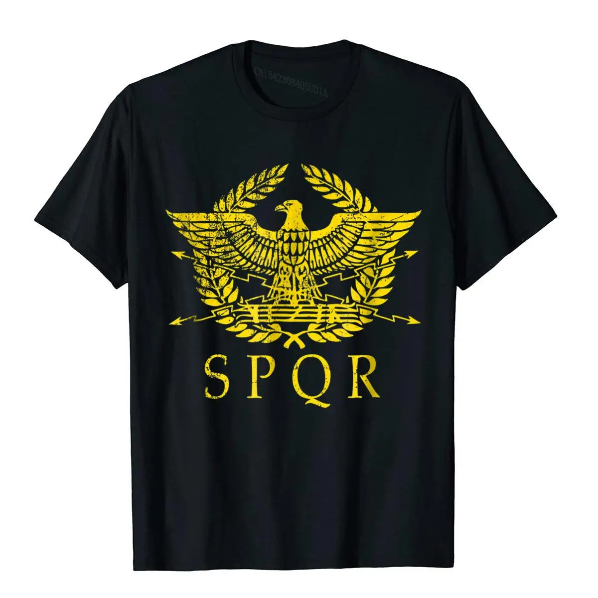 S.P.Q.R. T-Shirt Streetwear Ancient Rome SPQR Gold Logo Funny Mens Top T-Shirts Leisure T Shirt Cotton Street