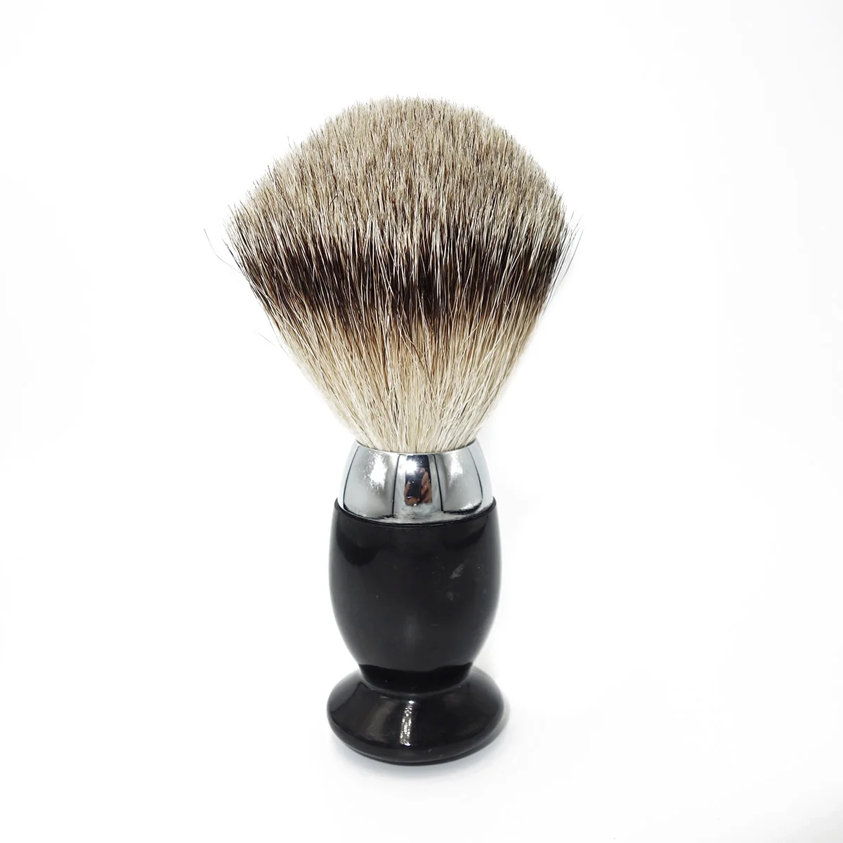 

Finest Silver Tip Pure Badger Hair Knot Men Facial Cleaning Shaving Tool with Black Resin Acrylic Handle Holder