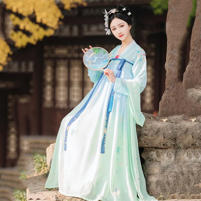 

Embroidered Hanfu Women Singers Dance Costumes Traditional Fairy Dress Folk Festival Outfit Rave Performance Clothing DC3764