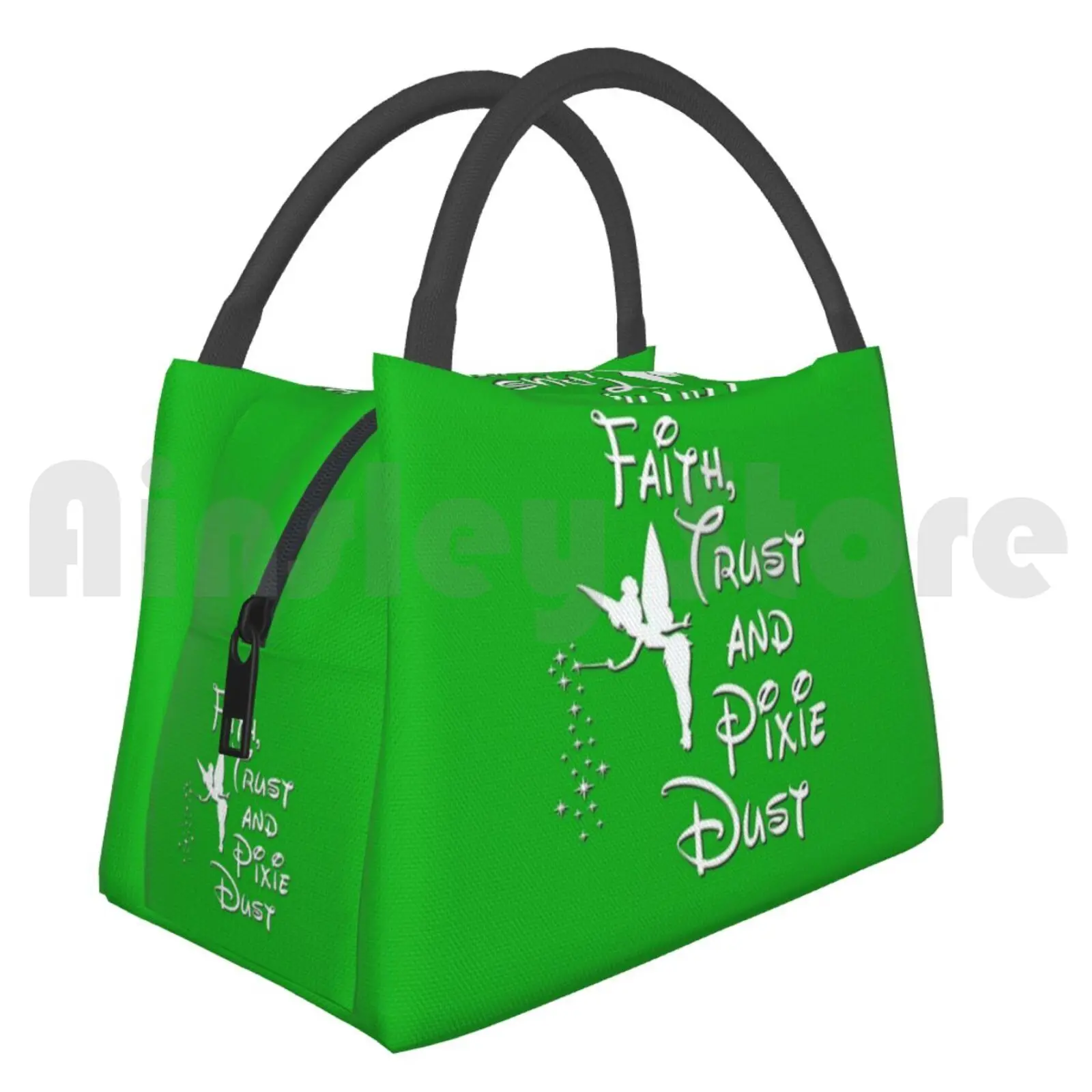 

Portable Insulation Bag Faith , Trust And Pixie Dust-White Text Christian Faith Peace Love Fearless Trust