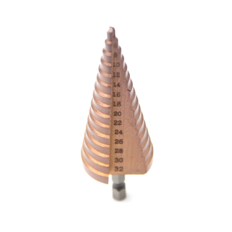 M35 HSS-CO Step Drill Bits 4-32mm metalworking Stright groove 1/4'' hex Shank Stainless steel tapping Cobalt plating
