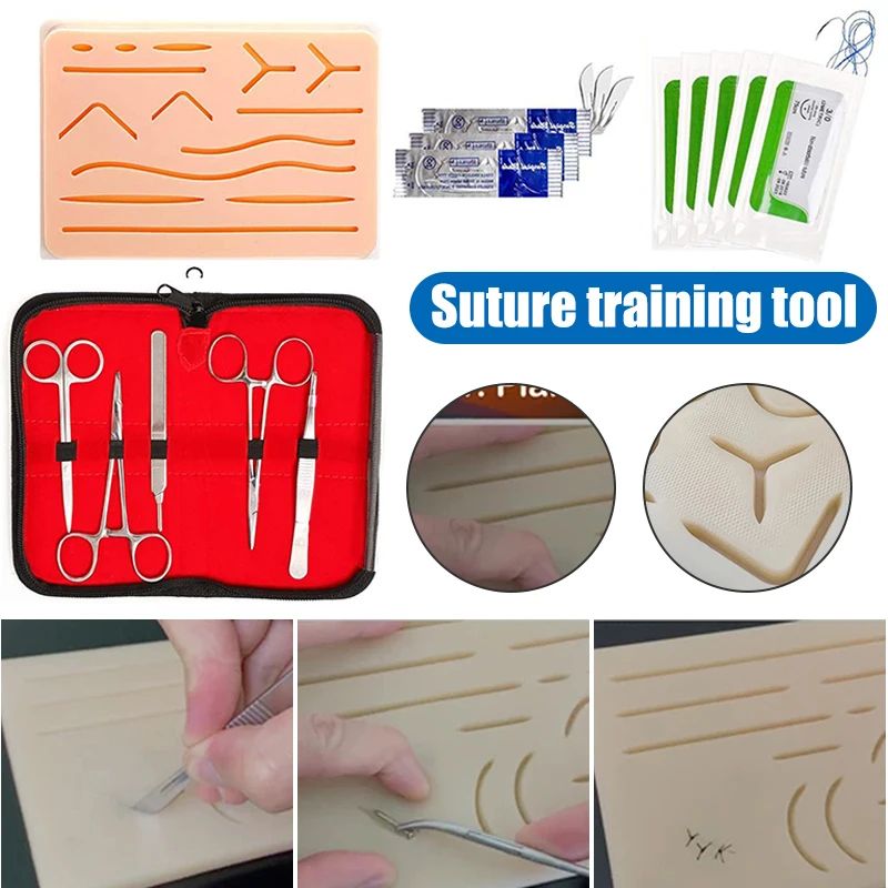 Surgical Suture Training Kit, Skin Operation, Practice Model, Training Pad, Scissors Tool, Teaching Equipment