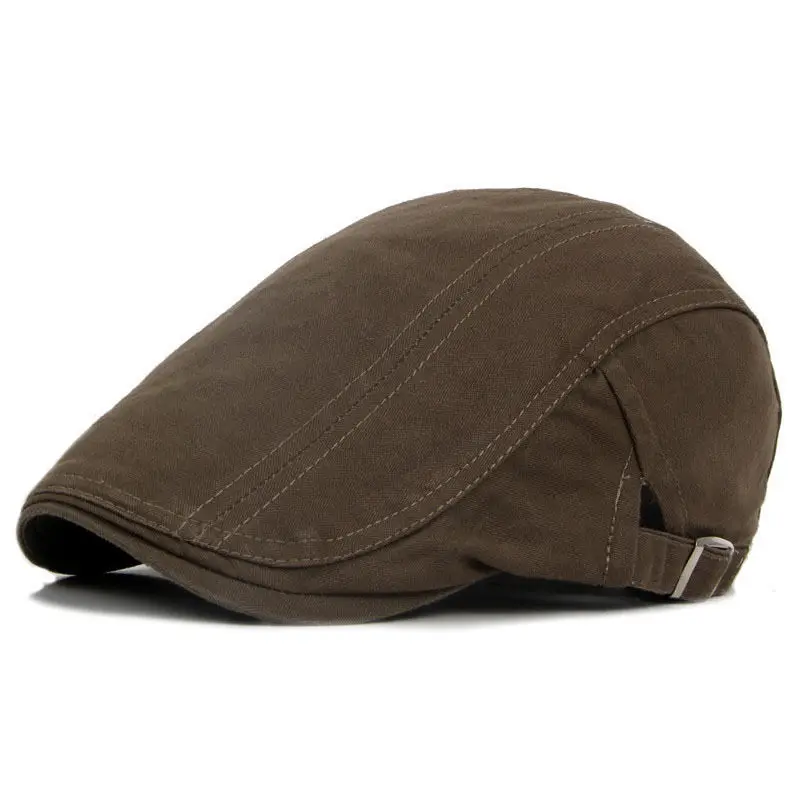 Boina ajustable para hombre y mujer, sombrero de ala de hueso transpirable para el sol al aire libre, gorra plana sólida de espiga