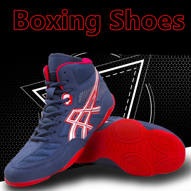 2022 New Professional Fighting Wrestling Shoes Size 30-45 Women High Top Boxing Shoes Outsole Yellow Boots Men Sports Support