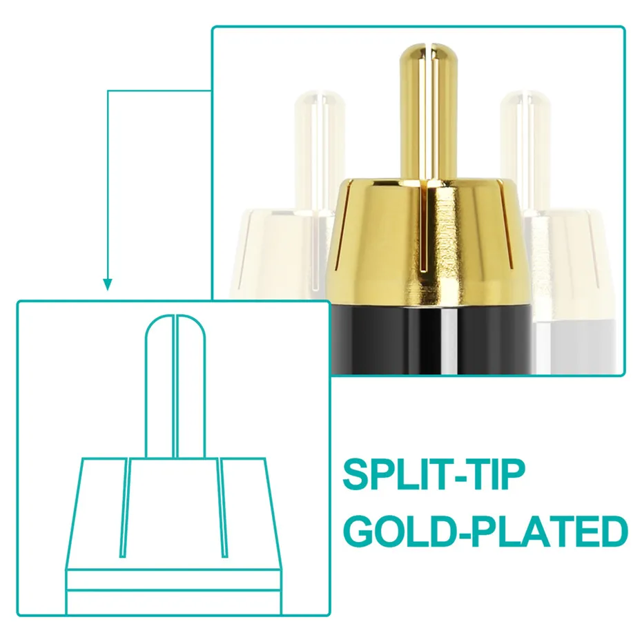 كابل الصوت المحوري RCA OD8.0 6.0 Hifi مضخم صوت كابل ستيريو الصوت ذكر Rca الحبل المحوري للسماعات AV TV