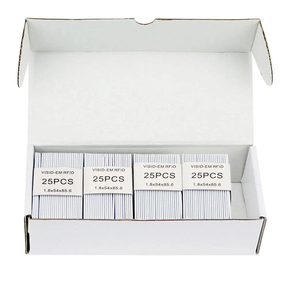 125 كيلو هرتز بطاقة التعريف بالإشارات الراديوية TK4100 بطاقة صدفي 1.8 مللي متر سمك القرب EM بطاقة الهوية مع 64 بت للتحكم في الوصول إلى الدخول 10/25/50/100