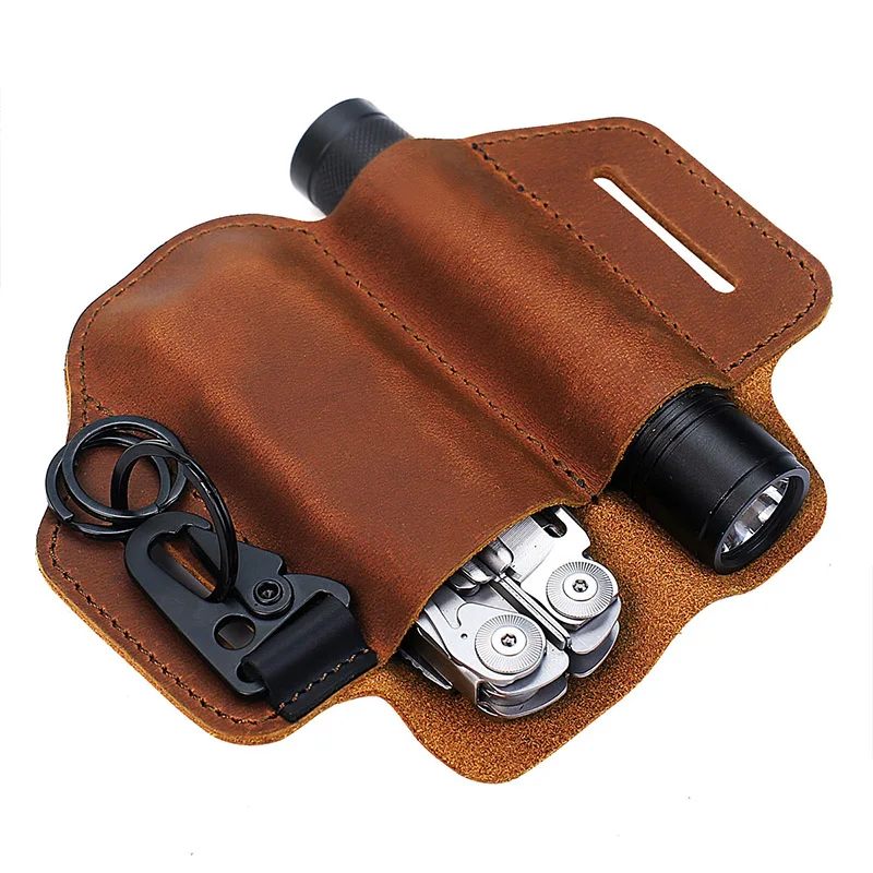 EASYANT Leather Sheath EDC Pocket Organizer with Key Holder Holster Belt Tools Pouch