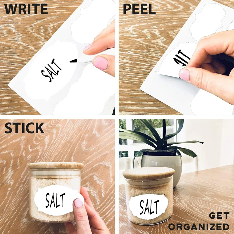 250pc 5.5x3.5cm Erasable whiteboard Sticker Craft Kitchen Jars Organizer Labels Chalkboard Chalk Board Sticker white sticker