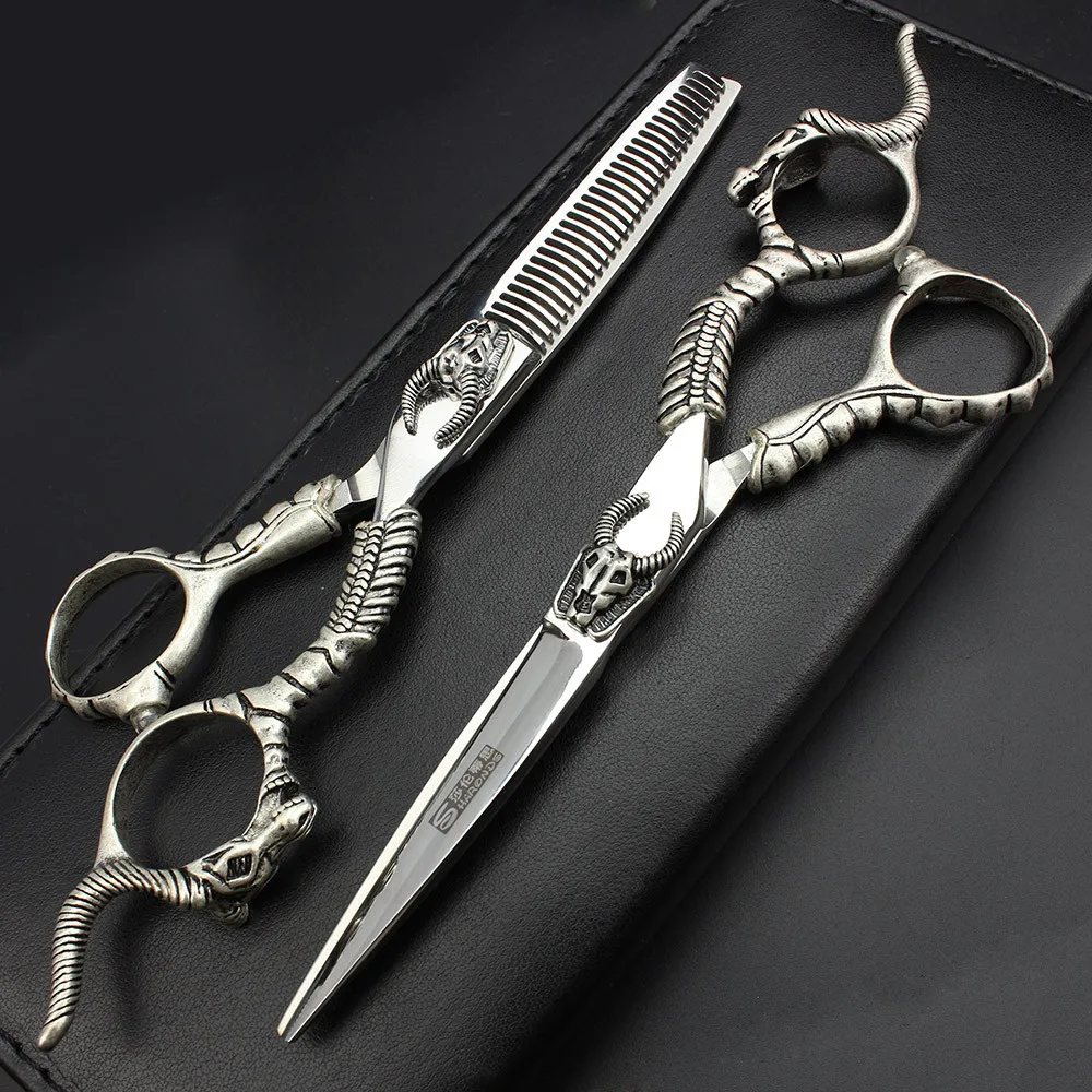 New Design Hairdresser Special Hair Cutting Scissors 6 Inch Cutting And Thinning Scissors Set With Japan 440c Steel