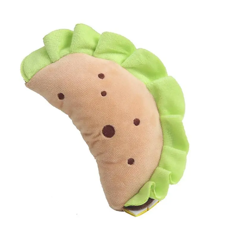 1pc Plush Dog Toy Cartoon Bread Shape Puppy Chew Toy Pet Squeaky Toys Pet Supplies Pet Accessories