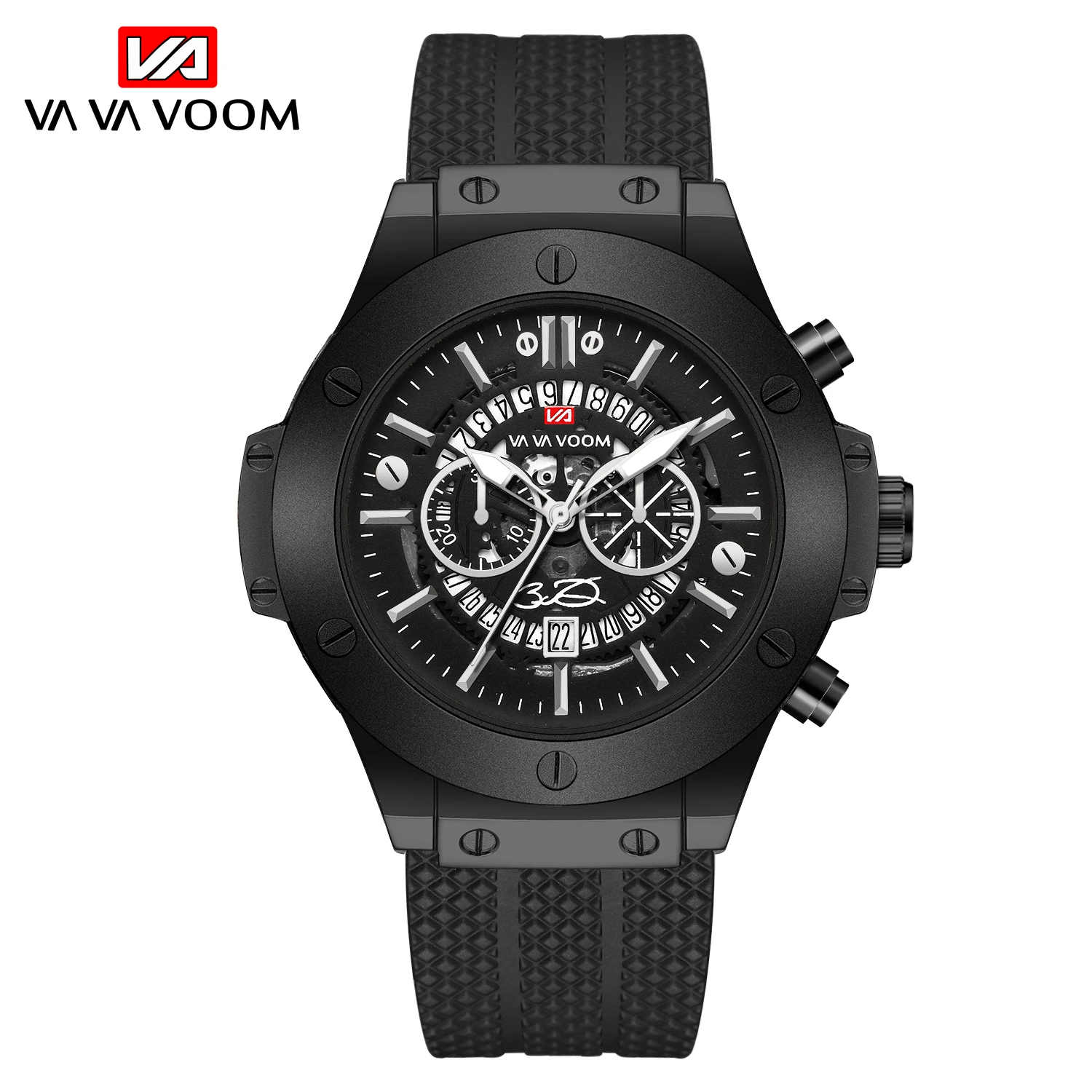 Top Men Sports Watch Fashion Design New Simple Silver Black Silicone Calendar Waterproof Quartz Men's Watches Relogio Masculino