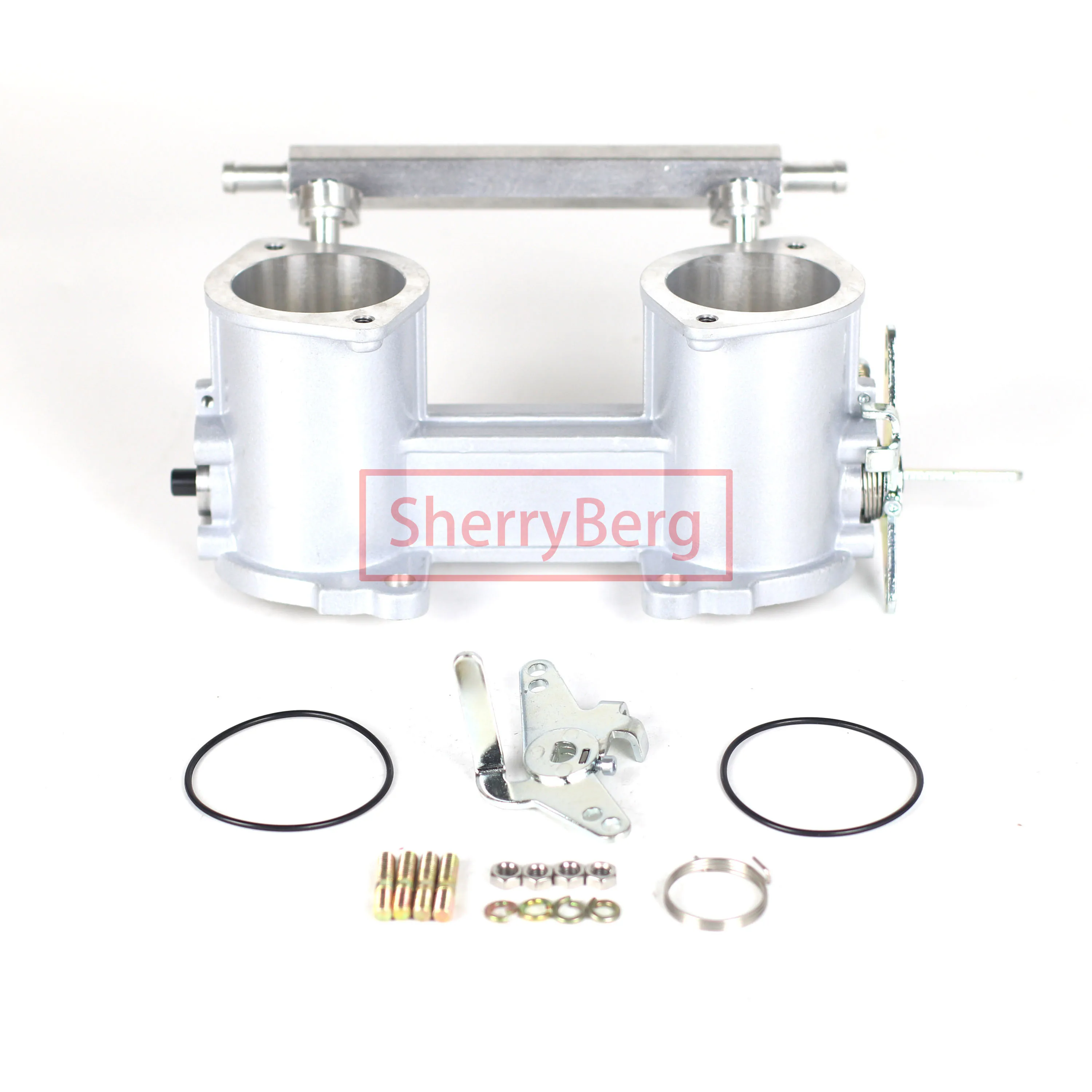 SherryBerg 48MM 48IDA TBS Throttle Bodies For Jenvey IDA Style Carb Carburetor 84mm Tall 48mm Rep. Weber & Dellorto W Fuel Rail