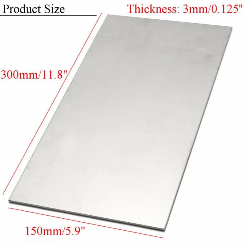 1pcs TA2 Titanium Ti Plate Sheet 0.3mm-4mm Thickness 100X100/100X150/150X150/200X200 with High Hardness titanium plate