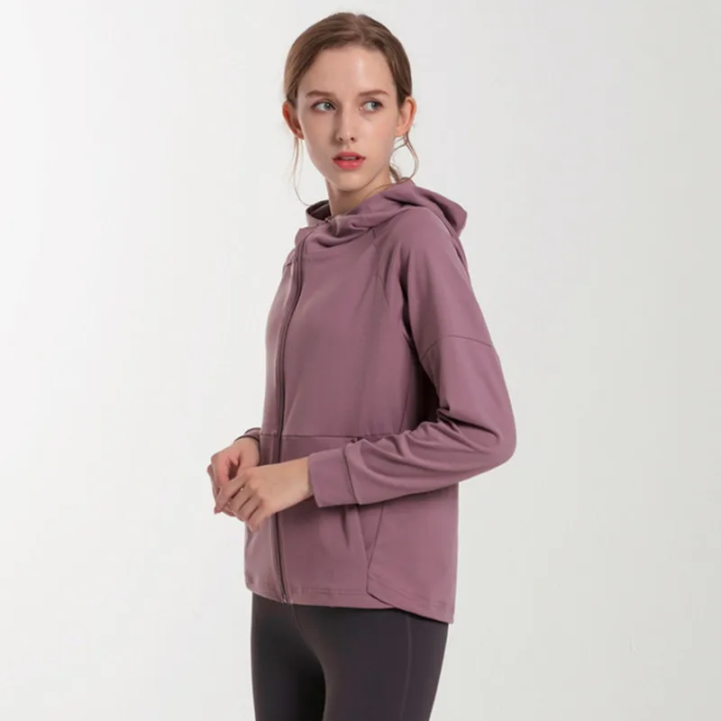 Women Athletic Sport Shirts Slim Fit Long Sleeved Fitness Coat Yoga Crop Tops With Thumb Holes Gym Jacket Workout Sweatshirts