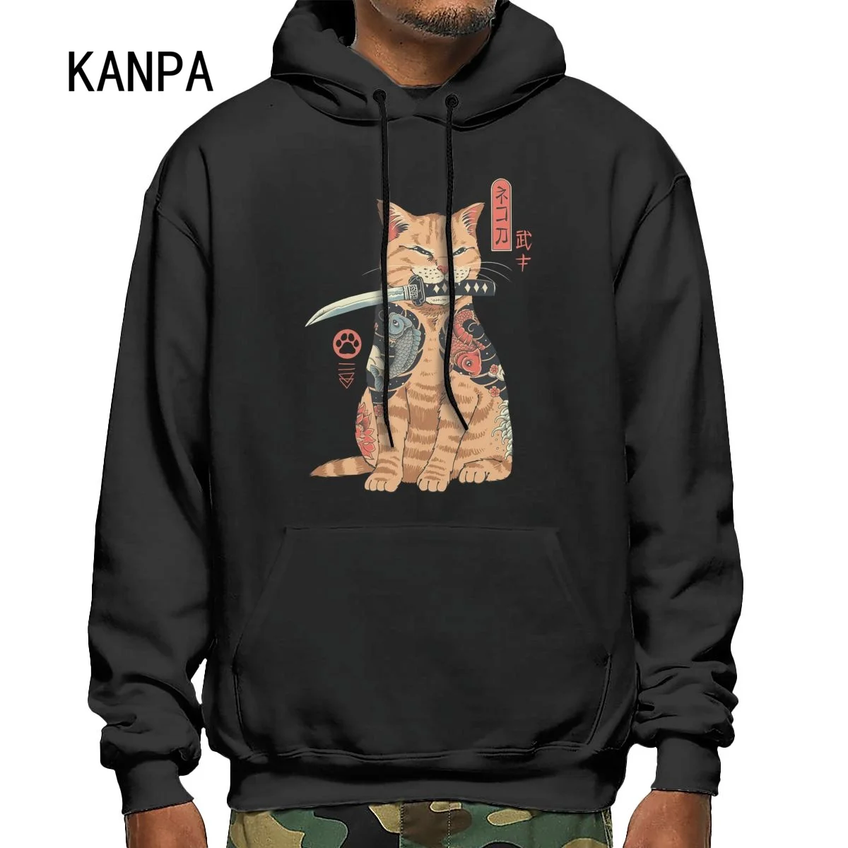 

Japanese Cat Who Knows Ninjutsu Sweatshirts Mens Funny Animal Pattern Men Sportswear Vintage Funny Streetwear Crew Neck Hoodie