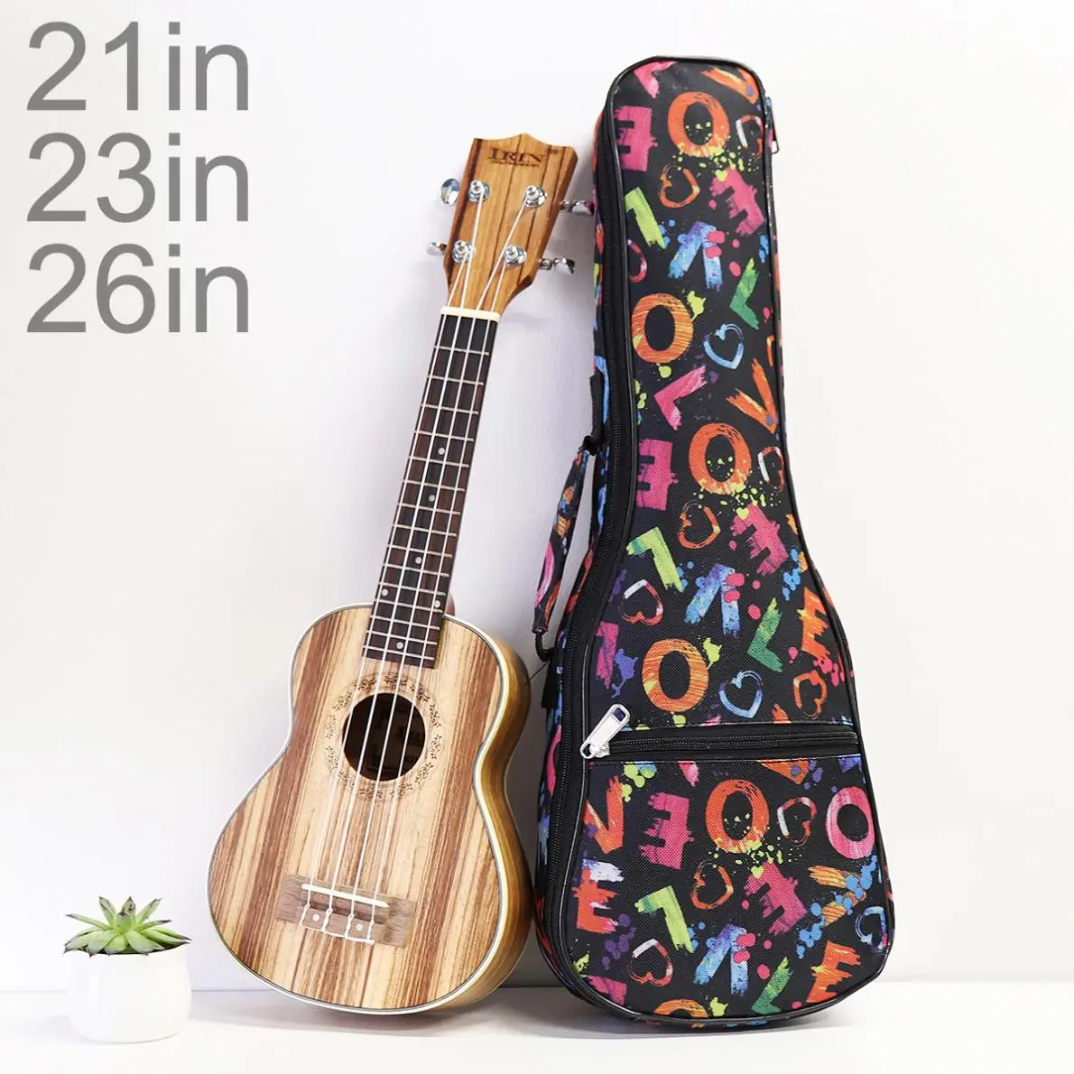 21/23/26 Inch Draagbare Ukelele Tas Kleurrijke 10mm Spons Soft Case Gig Ukulele Mini Gitaar Waterdichte rugzak