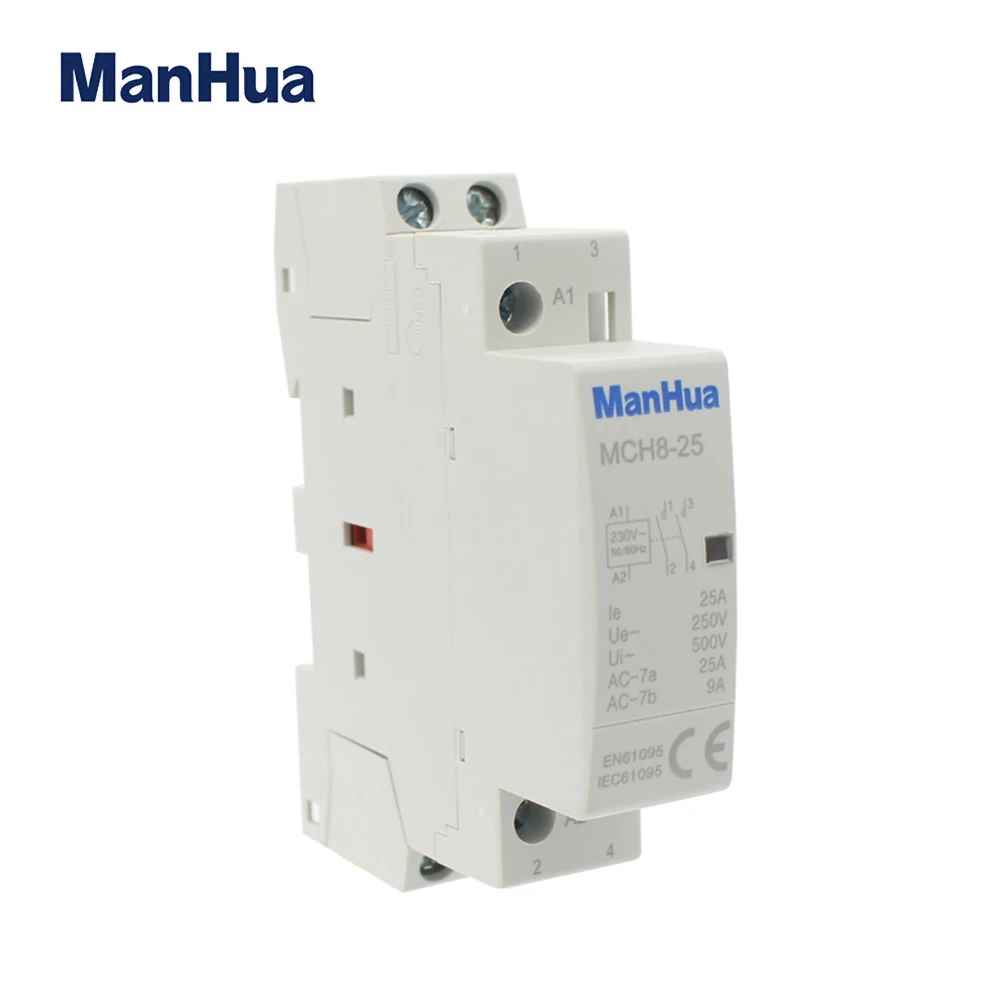 ManHua MCH8-25 2P 25A 220V/230V 50/60HZ Din rail Household ac Modular contactor