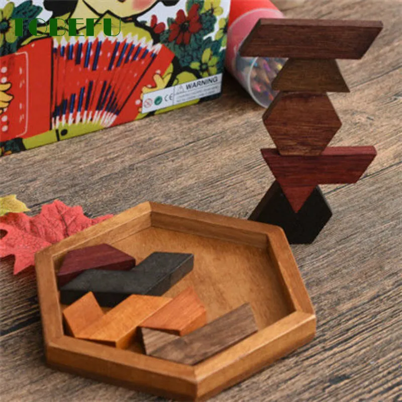Wooden Geometric Shape Jigsaw Board 4