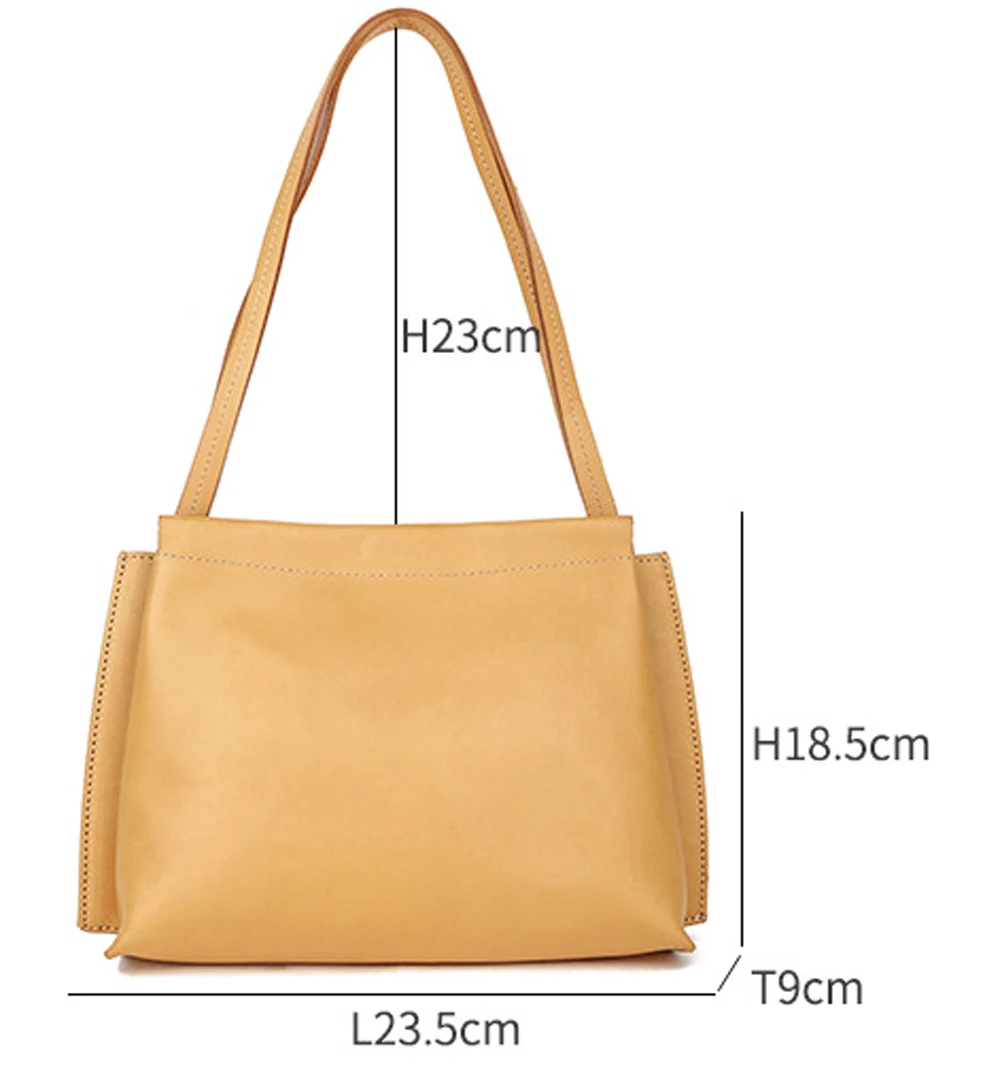 Fashion Leisure Retro Solid Color New Leather Fashion Contracted Large Capacity Commute Shoulder Baghandmade Women Bag