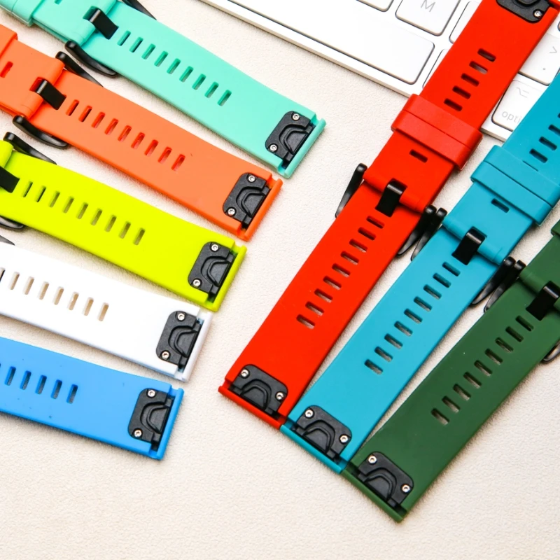 สายคล้องคอซิลิโคนสำหรับ Garmin Fenix 6 Pro 6S 6X 5X 5 5S 3 3HR วง Forerunner 935 945 quick Release สายนาฬิกาสมาร์ทสร้อยข้อมือ