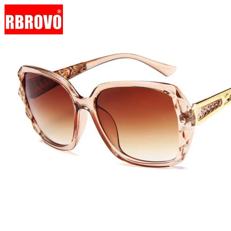 

RBROVO 2023 Big Frame Sunglasses Women Brand Designer Gradient Lens Driving Sun glasses UV400 Oculos De Sol Feminino