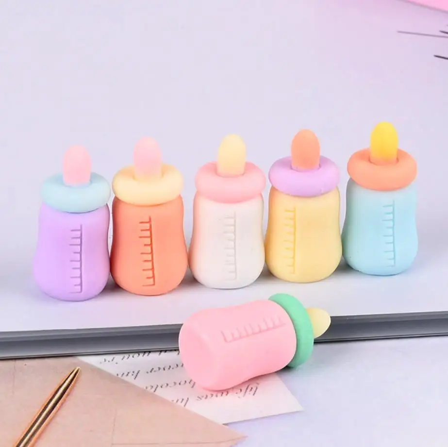 100pcs Resin Kawaii Mini Baby Feeding Bottle 3D Cans DIY Scrapbooking Craft Decoration Charm for Children Gifts Accessories