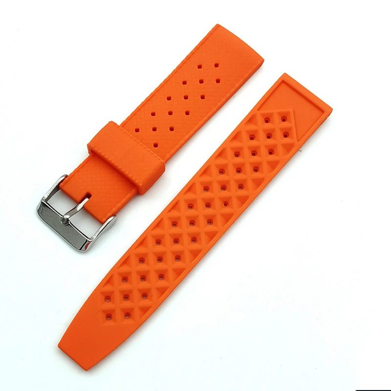 สายนาฬิกาข้อมือสำหรับนักดำน้ำสายรัดซิลิโคนสำหรับเล่นกีฬาสมาร์ทวอท์ช20มม. 22มม.