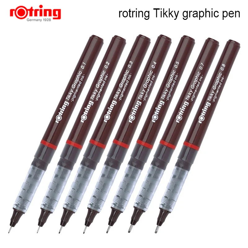 Rotring Tikky Graphic pen black Pigmented ink Porous-Point Drawing design Pen 1 piece